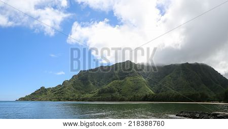 Looking At Manamana Ridge From Kahana Bay