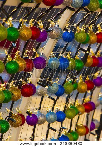 Tunnel of New Year's toys background texture