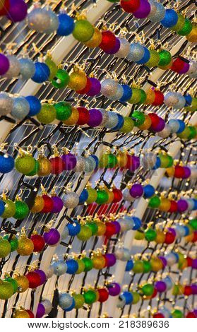 Tunnel of New Year's toys background texture