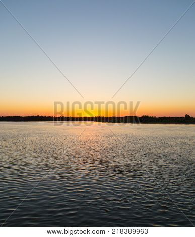 Dawn on the Syr Darya River, Kazakhstan .