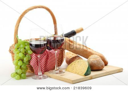 Picnic stuff on white background