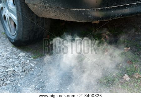 Used, diesel car polluting the environment, cold start.