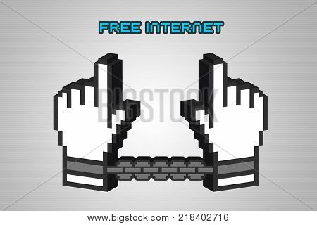 WASHINGTON, USA, 14 December 2017 - 3D Illustration of idea of US protesting repeal of Net Neutrality.