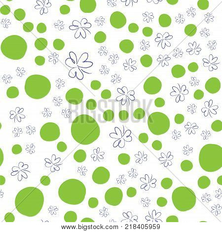 Spring vector seamless pattern of clover leaves.