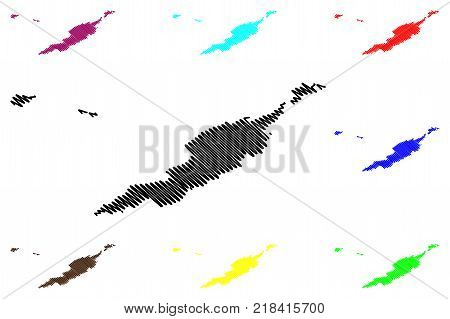 Anguilla map vector illustration , scribble sketch Anguilla Islands