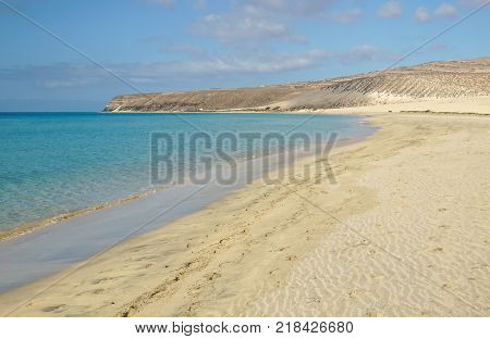 Sotavento Beach in Fuerteventura Canary Islands, Spain