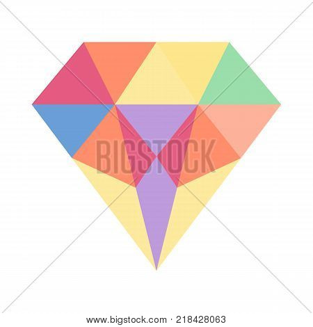 Diamond Color Icon Symbol Design. Vector illustration isolated on white background