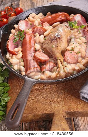 french cassoulet with bean and meat