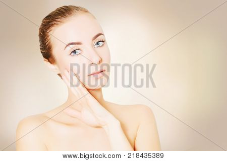 Portrait Of Beautiful Smiling Woman With Perfect Skin