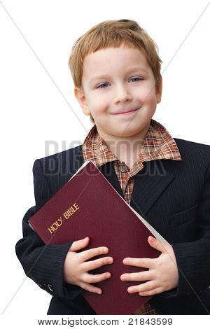 Ritratto di un ragazzo con una Bibbia in mano