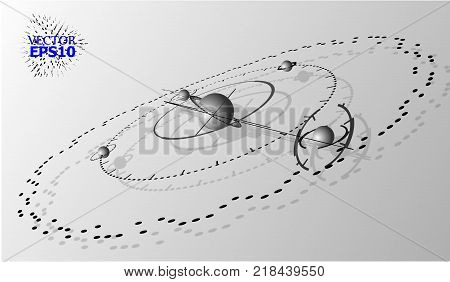 EPS10. 3d engineering technology vector backdrop. Futuristic technical plan, mechanism. Monochrome mechanical scheme, dimensional abstract industrial design can be used as website background.