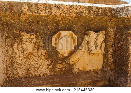 Baalbek Ancient city in Lebanon.Heliopolis temple complex.near the border with Syria.remains