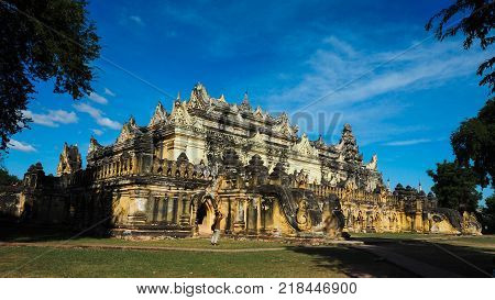 Maha Aung Mye Bonzan monastery in Innwa Myanmar. Inwa was the capital of Burma.