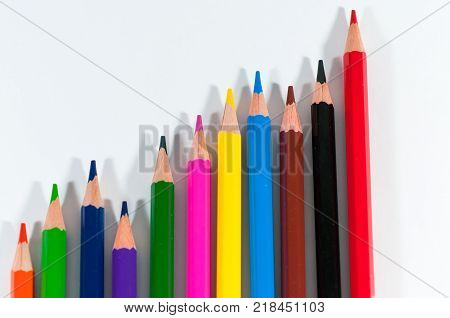Conceptual image of increasing sells with color pencils