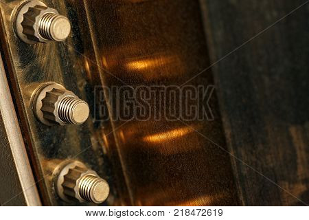 Close Up Metal Nut On Bolt