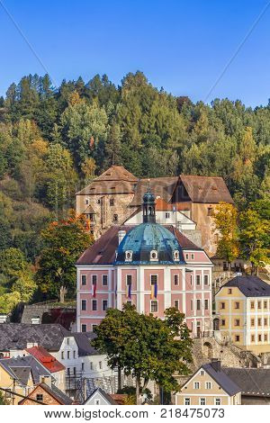 View of palace and castle in Becov nad Teplou Czech Republic