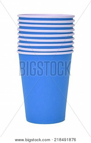Red paper disposable cup. Isolated on a white background
