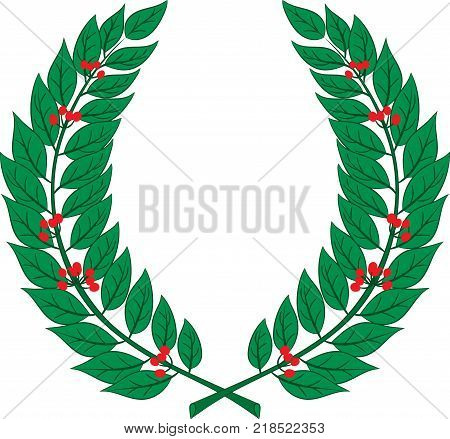 Laurel wreath - symbol of victory and achievement. Vector illustration