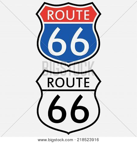 Route 66 Sign Set. Vector &amp; Photo (Free Trial) | Bigstock