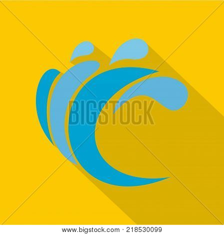 Wave water composition icon. Flat illustration of wave water composition vector icon for web