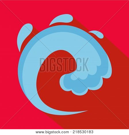 Wave water tsunami icon. Flat illustration of wave water tsunami vector icon for web