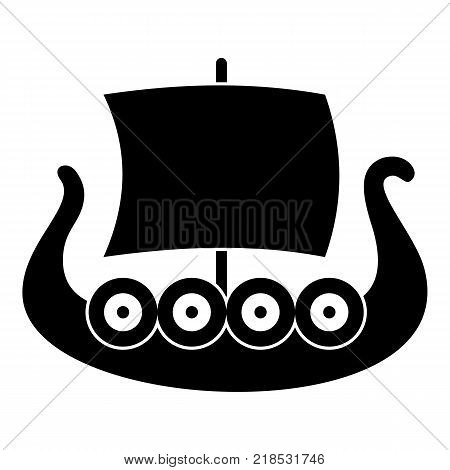Ship viking icon. Simple illustration of ship viking vector icon for web