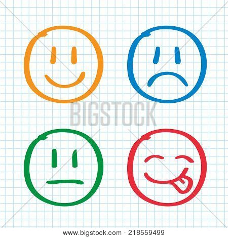 Modern outline style emoji icons collection. Premium quality symbols and sign web logo collection. Pack modern infographic logo and pictogram. Simple emoticons pictograms. vector illustration