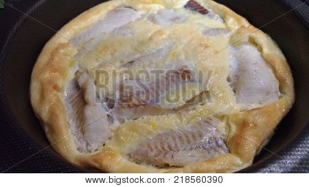 Omelette with pollock A delicious dish of pollock in the egg Healthy Eating