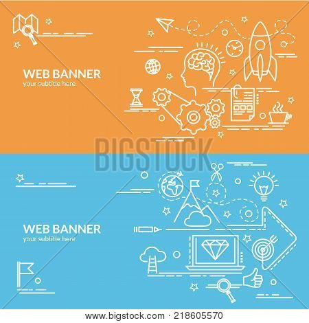 Flat colorful design concept of Mission. Infographic idea of making creative products.
Template for website banner flyer and poster.