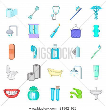 Personal hygiene icon set. Cartoon set of personal igiene vector icons for web design isolated on white background