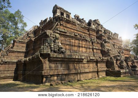 Angkor Thom terrace of the leprous king Siem Reap Cambodia