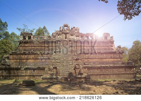 Angkor Thom terrace of the leprous king Siem Reap Cambodia