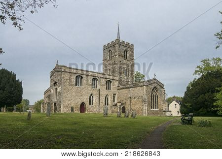 St Mary's Church in the village of Fowlmere Cambridgeshire England UK