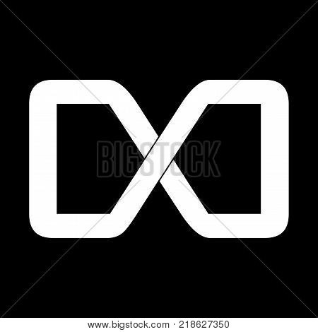 Infinity Icon Symbol Design. Vector illustration isolated on black background