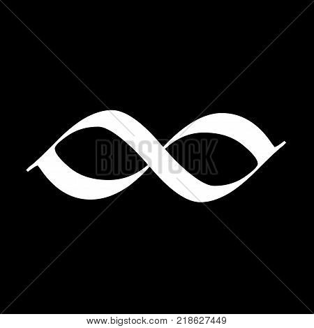 Infinity Icon Symbol Design. Vector illustration isolated on black background