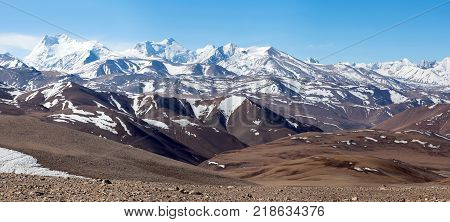 Himalayan Mountain Landscape In Western Tibet, China
