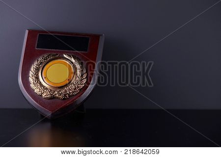plaque awards on the black bacground