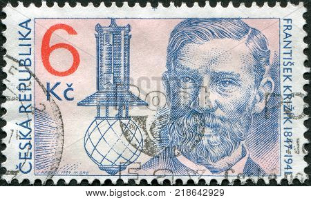 CZECHOSLOVAKIA-CIRCA 1997: A stamp printed in the Czech Republic, dedicated to the 150th anniversary of Frantisek Krizik, shows the Inventor of Arc Lamp, circa 1997