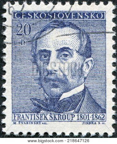 CZECHOSLOVAKIA - CIRCA 1962: A stamp printed in the Czechoslovakia shown Frantisek Jan Skroup circa 1962