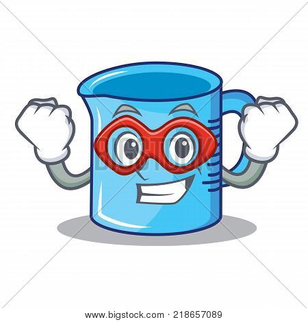 Super hero measuring cup character cartoon vector illustartion