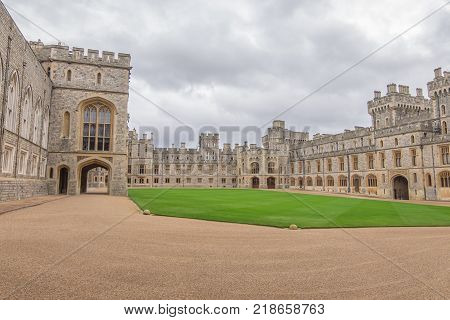 Windsor UK - December 23 2016 : View of Medieval Windsor Castle Windsor Castle is a royal residence at Windsor in the English county of Berkshire.