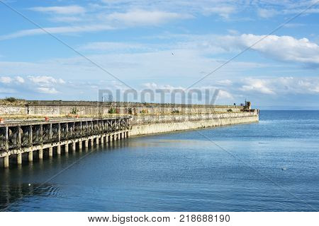 Old pier in the town of Kirkcaldy in Scotland