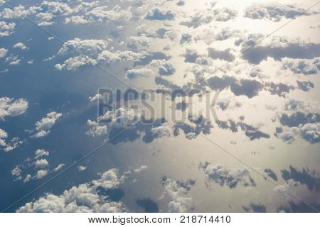 Weather sky and clouds top view background