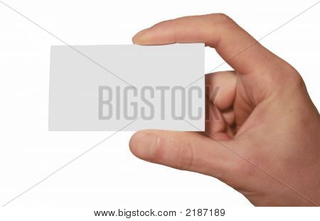 Cartão de negócio de branco na mão