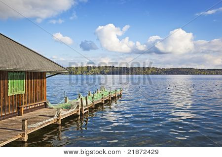 Obraz jezera Starnberg a chata