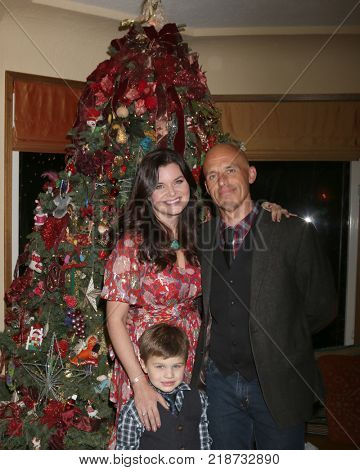 LOS ANGELES - DEC 16:  Heather Tom, Zane Achor, James Achor at the Heather Tom, James Achor, Zane Achor Christmas Party at their private residence on December 16, 2017 in Glendale, CA