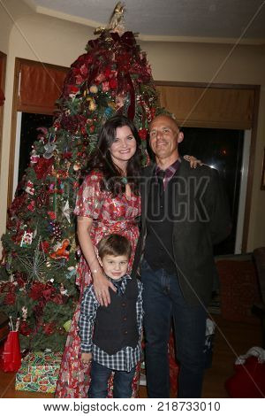 LOS ANGELES - DEC 16:  Heather Tom, Zane Achor, James Achor at the Heather Tom, James Achor, Zane Achor Christmas Party at their private residence on December 16, 2017 in Glendale, CA