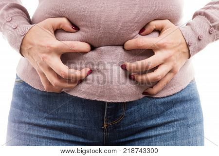 Menstrual Period Pain Gesture Or Gynecological Problem Concept