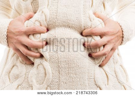 Menstrual Period Pain Gesture Or Gynecological Problem Concept