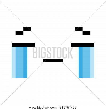 Vector Cartoon Crying Face Isolated On White Background